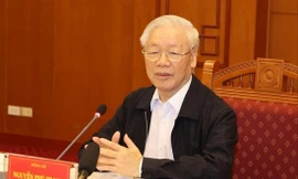 Tổng Bí thư, Chủ tịch nước Nguyễn Phú Trọng chủ trì họp Thường trực Ban Chỉ đạo T.Ư về phòng, chống tham nhũng, ngày 18/3. Ảnh: TTXVN 