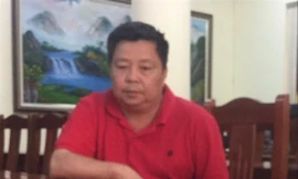 Trùm ma túy Triệu Ký Voòng tại cơ quan công an. Ảnh: Duy Chiến