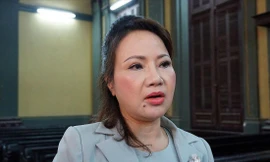 Bà Chu Thị Bình tại phiên xử cấp sơ thẩm. Ảnh: Tân Châu 