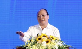 Thủ tướng Nguyễn Xuân Phúc phát biểu tại Hội nghị. Ảnh: ttxvn