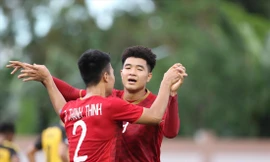 Đức Chinh “mở hàng” SEA Games thành công với 4 bàn thắng vào lưới U22 Brunei. Ảnh: HỮU PHẠM 