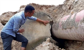 Kênh của Thuỷ lợi Plei Keo bị hỏng nặng