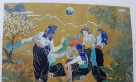 Tranh sơn khắc của họa sĩ Bùi Trang Chước 