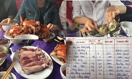 Một bữa ăn ở Quảng Ninh bị du khách tố "chặt chém" quá mức. Ảnh: trùng khánh