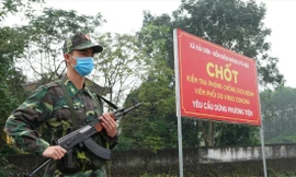 Chốt chống dịch COVID-19 trên tuyến biên giới Quảng Ninh. Ảnh: Nguyễn Minh 