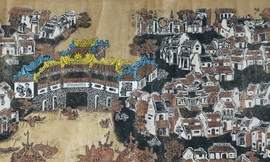 Tác phẩm “Hội An trong mắt tôi” của họa sĩ Trần Nguyên Đán