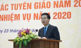 Trưởng Ban Tuyên giáo T.Ư Võ Văn Thưởng phát biểu kết luận Hội nghị ngành Tuyên giáo. Ảnh: V.K