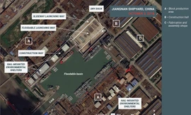 Một tấm ảnh vệ htinh chụp xưởng Giang Nam ở Thượng Hải