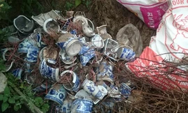 Hơn 300 bát hương bị đập vỡ