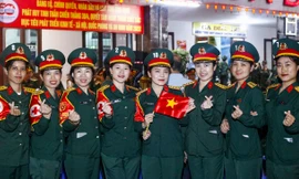 Đoàn tàu chở lực lượng vào TPHCM diễu binh, diễu hành được chào đón nồng ấm tại Bình Định