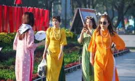 Phố biển Quy Nhơn tràn ngập sắc hoa, bạn trẻ rủ nhau xuống phố du xuân