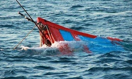 Tàu chìm, 4 ngư dân Bình Định được tàu hàng cứu sống