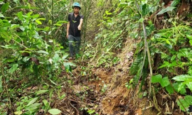 Xuất hiện nhiều vết nứt lớn trên núi, người dân lo lắng bất an