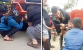 Nam sinh 11 tuổi thoát chết thần kỳ khi lọt dưới gầm xe bán tải