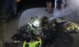 Nam thanh niên tử vong cạnh chiếc xe máy đang bốc cháy giữa đường