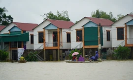 Những ngôi nhà vượt lũ ở xóm vạn chài