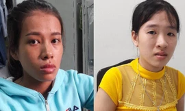 Nguyễn Thị Đào và Phạm Như Quỳnh ra cơ quan công an trình diện. Ảnh: Cơ quan công an cung cấp