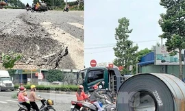 Siết quản lý những 'hung thần' container chở cuộn thép khủng