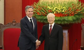 Tổng Bí thư Nguyễn Phú Trọng tiếp Bộ trưởng Ngoại giao Mỹ Antony Blinken. (Ảnh: Như Ý)