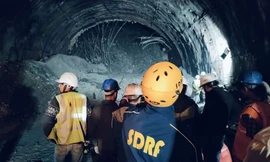 Hình ảnh đường hầm lúc bị sập. (Ảnh: CS Uttarakhand)