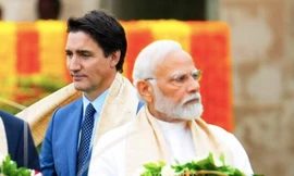 Thủ tướng Canada Justin Trudeau và Thủ tướng Ấn Độ Narendra Modi. (Ảnh: AP)