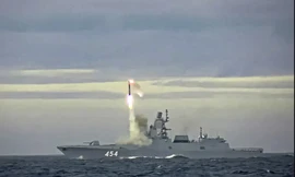 Tên lửa siêu thanh Zircon được phóng từ tàu Đô đốc Gorshkov tháng 5/2022