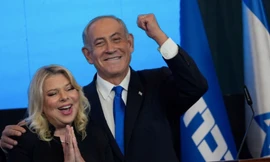Thủ tướng Israel Benjamin Netanyahu và phu nhân. (Ảnh: AP)