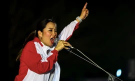 Bà Paetongtarn Shinawatra, con gái cựu Thủ tướng Thái Lan Thaksin Shinawatra, trong một cuộc vận động cử tri