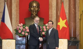 Chủ tịch nước Võ Văn Thưởng tiếp Thủ tướng CH Séc ngày 21/4. (Ảnh: Quang Minh)