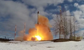 Tên lửa Sarmat được trong lần phóng thử tháng 4/2022