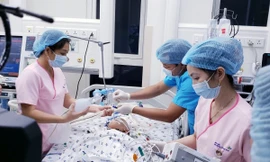 Hai bé song sinh đang hồi phục sau mổ.