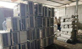 Lượng lớn đồ điện tử, điện lạnh đã qua sử dụng bị phát hiện.