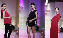 Mẫu Việt đi giày cao chót vót khoe bụng bầu