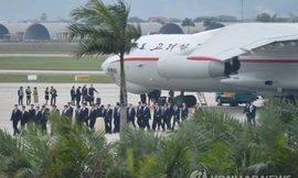 Khoảng 100 vệ sỹ của Chủ tịch Kim Jong-un đã tới Hà Nội. Ảnh:Yonhap.