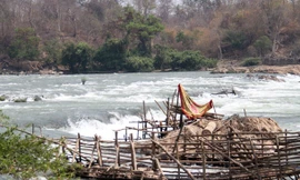 Đập Don Sahong ở Lào, nơi được xây dựng nhà máy thủy điện,