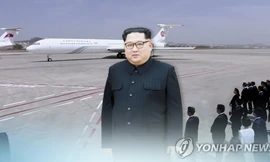 Ảnh minh họa của Yonhap về việc Chủ tịch Triều Tiên Kim Jong-un sẽ tới Hà Nội gặp Tổng thống Mỹ Donald Trump bằng máy bay.