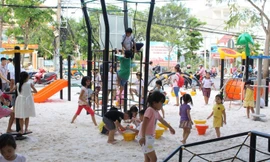 Công trình 'Sân chơi tặng bạn' sẵn sàng phục vụ trẻ em huyện Nhà Bè