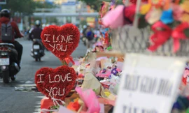 Heo bông, cây trái tim thịnh hành trên phố quà Valentine ở Sài thành