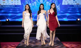 Thí sinh Miss World VN tự tin khoe nhan sắc quyến rũ tại họp báo trước thềm chung khảo