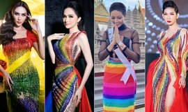Dàn Hoa hậu, Á hậu đình đám từng mặc váy lục sắc lộng lẫy để ủng hộ cộng đồng LGBT