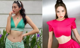 Lương Thuỳ Linh thả dáng nóng bỏng với áo tắm cách điệu, Kỳ Duyên mặc crop-top khoe eo 'con kiến'