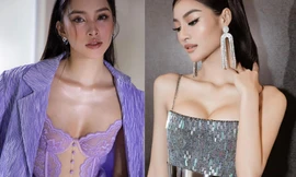 Tiểu Vy diện mốt xuyên thấu cực nóng bỏng, Kiều Loan mặc váy cúp ngực táo bạo 