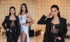 Hội ngộ Á hậu 1 Miss Grand 2021, Thuỳ Tiên diện áo corset xuyên thấu khoe body nóng bỏng