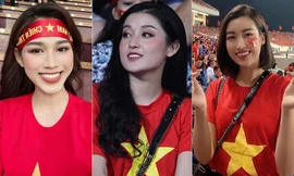 Nhan sắc xinh đẹp 'gây sốt' của dàn Hoa, Á hậu mỗi lần đến sân vận động cổ vũ đội tuyển Việt Nam