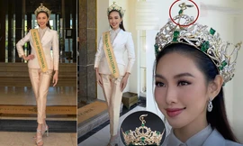 Vương miện 12 tỷ đồng của Hoa hậu Thuỳ Tiên gặp sự cố trong chuyến công tác châu Âu