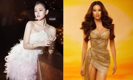 Á hậu Tường San yêu kiều tựa 'thiên nga trắng' với váy lông vũ, Kim Duyên mặc váy cúp ngực nóng bỏng