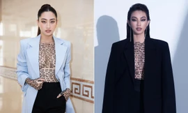 Cùng phối áo xuyên thấu với blazer, Thùy Tiên - Lương Thùy Linh cực nóng bỏng mà vẫn thanh lịch