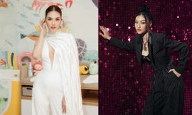 Lan Khuê mặc jumpsuit xẻ vòng 1 nóng bỏng, Kiều Loan diện áo kiểu dáng corset quyến rũ