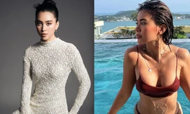 Tiểu Vy khoe dáng nóng bỏng với váy ren trắng, Mâu Thuỷ sexy bên bể bơi khi diện bikini