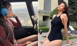Đỗ Thị Hà ngồi trực thăng du ngoạn bên Mỹ, Hoàng Thuỳ khoe dáng nóng bỏng với áo tắm